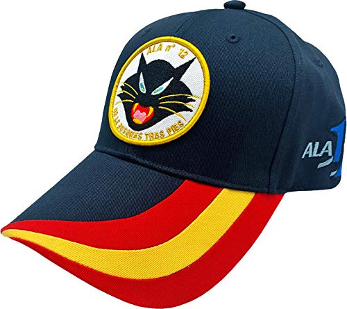 Tacro Gorra ala 12 Ejército del Aire Torrejón, No le busques Tres pies, Color Azul Marino Unisex Adulto Ajustable