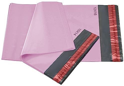 50 Mixed Baby Pink Mailing Poly Postal Self Seal Bags 2 Sizes 25 from Each iSOUL Small to Large Mailing Bags Postage Packaging Assorted Mailers