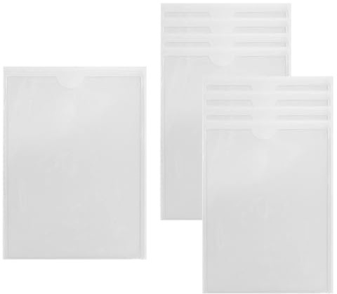 CZAKOMIX Pochettes Adhésive Transparente, 9 Pcs Porte-Étiquettes Autocollants 22*31 CM,Pochette Adhésive Carte de Visite,Porte-Cartes Adhésif pour Cartes D'Index,Pour Organiser Et Protéger Les Cartes
