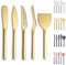 Berglander Couteau à fromage Set de 5 pièces pour tous les fromages couteau à fromage en acier inoxydable Design ergonomique pour la prise et la coupe couteau à beurre (Or