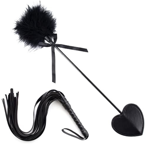 2 PCS Federkitzler Sex Spielzeug Feder Flirten Feder Kitzler mit Flogger Leder Reiten erotische Peitsche Sex Spielzeug Zubehör für BDSM SM Erwachsene