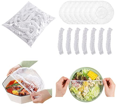 Charlotte Alimentaire Reutilisable,Film Alimentaire Reutilisable,300 Pièces Film Plastique Alimentaire,Couvre Plat Reutilisable pour Garder Les Aliments Frais