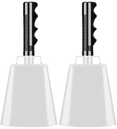 Clicitina Kuhglocke mit Griff, Metall, Kuhglocken, Geräuschmacher, kupferfarben, große Hand, Kuhglocke, Alarmglocke, für Sport, Schule, Spiele, Veranstaltungen, Bauernhof, UJu766 (B, Einheitsgröße)