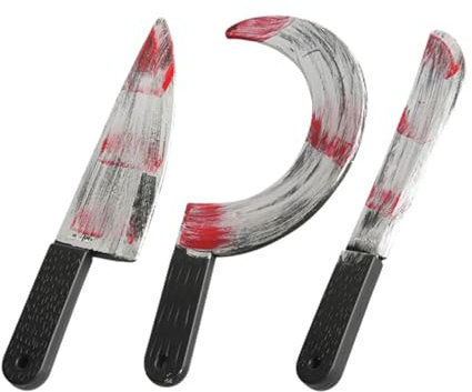 TOYANDONA 1 Ensemble 3 Pièces Couteau De Simulation d'halloween Performance Jouet De Farce Réaliste Décor d'halloween Accessoires d'halloween Se Réconcilier Couteau Bien Aiguisé