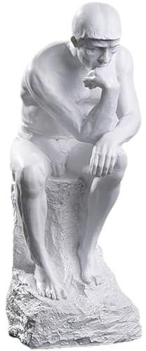 ABOOFAN Escultura de Pensador de Resina Color Marfil, Figura Decorativa de Estilo Nórdico, Estatua Artística para Oficina y Sala de Estar, Adorno Minimalista para Escritorio y Hogar