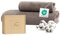Ferò Juego de Toallas de Lujo de 2 Piezas 100% Algodón Premium Low Twist, 550 g/m², Ultra Suaves, Oeko-Tex, Diseño Italiano, 1 Toalla de Mano 50x100, 1 Toalla de Invitado 50x30 cm, Tortora