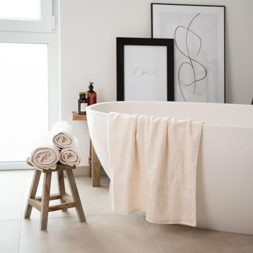 Home Deluxe - Handtuch Set - 4 TLG. Soft - Beige - Material: 100% Baumwolle I Handtuch Badetuch Duschtuch Set Handtuchset