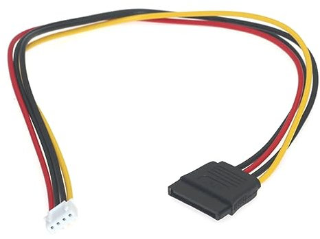 xbiez Adattatore da femmina a 4 pin floppy femmina a 15 pin SATA femmina, convertitore di alimentazione, cavo di conversione dati, cavi di alimentazione, 20 cm