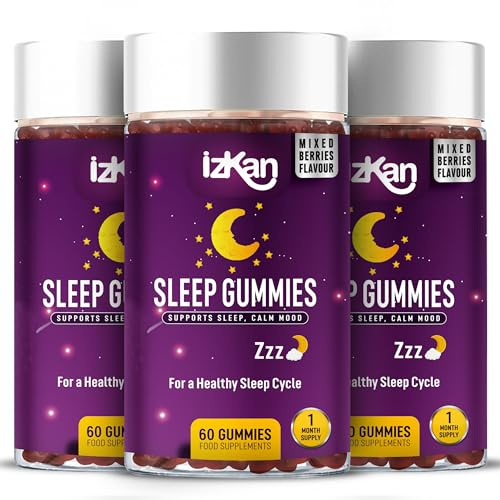 Pro Sleep Gummies for Adults Magnesium, L-Theanine, 5 HTP, Valerian Root, Passionflower Extract, Glycine, Chewable Sleep Supplement |Sleep Aid| |Calm Mood| Vegan 180 Gummies |Berries Flavour| (3)