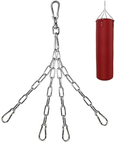Boxning tunga säckkedjor, boxningssäckskedja, upphängningskedja i rostfritt stål - hängande kedjehängare, boxningssäck hängare, metallkedjor med krokar, so