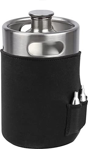 Keggverktyg 5L Mini Keg Beer Growler Bärbar ölflaska för picknick/BBQ Hembryggningsverktyg för öltillverkning Home Brew Beer(5L keg with jacket)