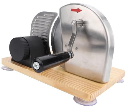 FILFEEL Affettatrice per Pane a Spessore Regolabile con Manovella, Affetta Facilmente Pane Duro, Pane Morbido, Salumi, Frutta e Verdura, Design Robusto per Dolci Domestici o Uso