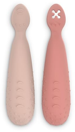 Suavinex, Cucchiai Pre-Apprendimento BLW, 6+ mesi, 2 pezzi, Rosa