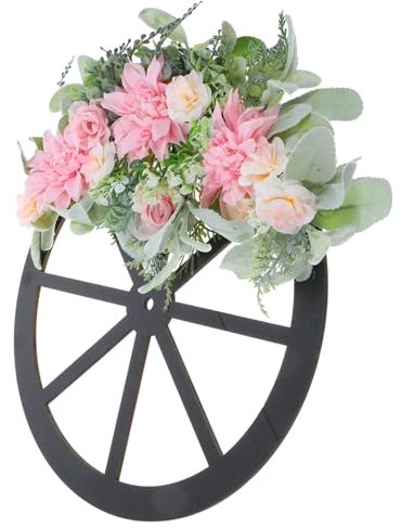 Vaguelly Ghirlanda Primaverile Forma Di Ruota Ghirlanda Floreale Artificiale Foglie Verdi Decorazione Per d Ingresso