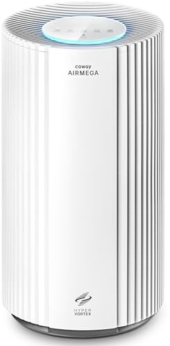 COWAY Purificador de aire para espacios grandes, CADR 713 m³/h, limpia 148 m² en 30 min, filtro HEPA para humo, alergias, pelo de mascotas, olores, sensor PM10, modo ahorro energético, AIRMEGA 350