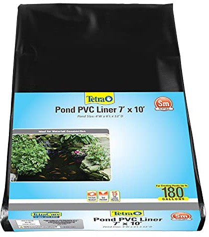 TetraPond Pond PVC Liner, For Ponds Up to 250 Gallons, 7' x 10'