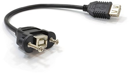 kenable USB B Type Female Socket to USB A Type Female Socket Panel Mount 14cm