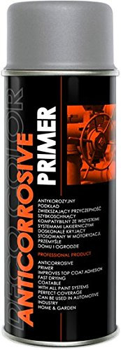 DECO COLOR ANTICORROSIVE Primer Undercoat Spray Paint 400ml Priming Adhesion Covering DIY (Grey)