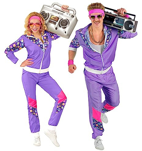 W WIDMANN MILANO Party Fashion - Survêtement fantaisie, style vintage, tenue des années 80, survêtement de jogging pour le carnaval et les fêtes