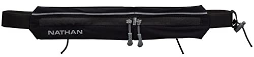 Nathan Mirage Laufgürtel, kompakt, reflektierend, verstellbar, federfrei, passend für Handys, Schlüssel, Bargeld (schwarz)