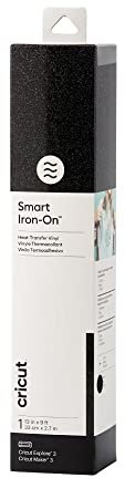 Cricut Smart Iron On Glitter - 13in x 9ft - Heat Transfer Vinyl for HTV Projects - Compatible with Cricut Explore 3/Maker 3 - Black