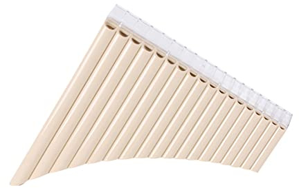 LAURAG 18 Pipes Pan Flute C Key Panpipes Pan Pipes with Mouthpiece Wind Instrument for Students Beginners with Carrying Bag