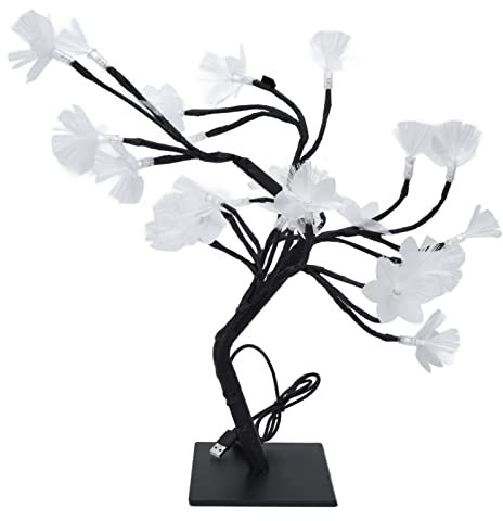 Glomora 24LED Fiber Optic Tree Lamp, USB-Powered Blossom Bonsai for Home, Party, and Garden Decor