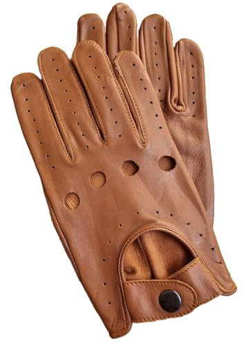 Oryx Sports Fahrhandschuhe für Herren – Autofahrhandschuhe – Herren-Lederhandschuhe, cognac, L