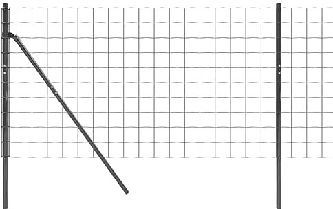 Kavolet 1x25 m Maschendrahtzaun Verzinkter Stahl Anthrazit, Gartenzaun Maschendraht Drahtgitter feinmaschig Hochbeetgitter Metall Drahtg Forstzaun Gitterzaun Drahtzaun