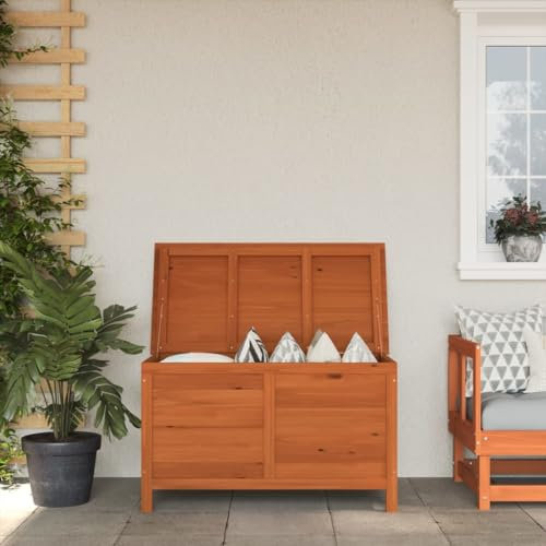 KATERYY Coffre de jardin 99 x 49,5 x 58,5 cm en bois de sapin massif, coffre de jardin spacieux, idéal pour coussins, jouets et plus encore