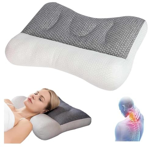 HINNVCL - Almohada ortopédica para la apnea del sueño, almohada para dormir profundamente, almohada ergonómica para el cuello y los hombros, almohada para dormir de lado