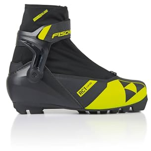 Fischer RC1 JR Combi - Scarponi da sci di fondo, da uomo, taglia 38, colore: nero/giallo