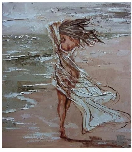 BYAMBD Arte de Pared Canvas Prints Decoración Pintura En Lienzo De Mujer Sexy Caminando por La Playa, Arte De Pared, Impresiones De Carteles Elegantes Abstractos para Mujer(I,50x70cm)
