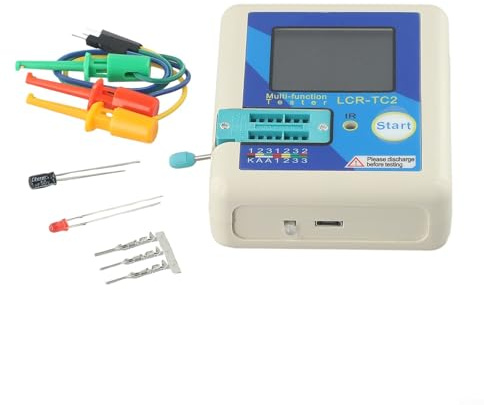 LCR-TC2 Transistor-Tester, Multimeter, Dioden-Triode, MOS, PNP, NPN, Kondensator, Widerstand, Induktor-Tester, mit Vollfarbdisplay und automatischer Kalibrierung für elektronische Komponenten