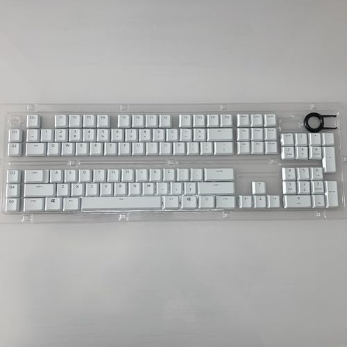 Vita transparenta tangentkåpor kompatibla med Logitech G815, G913, G915 TKL tangentbord, ABS glänsande Thru tangentbord för RGB Backlit mekaniskt speltangentbord (US layout (109 tangent))