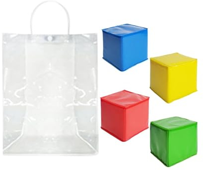 Chosertory Cubo Didattico in Schiuma a 4 Pezzi con Inserti Opzionali E Struttura Silenziosa per Lezioni, Lavoro di Gruppo, Feste E Casa, Dadi Morbidi