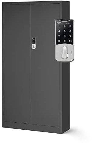 Aktenschrank mit Zahlenschloss C003 Metallschrank Stahlschrank Pulverbeschichtung 185 cm x 90 cm x 40 cm (Anthrazit)