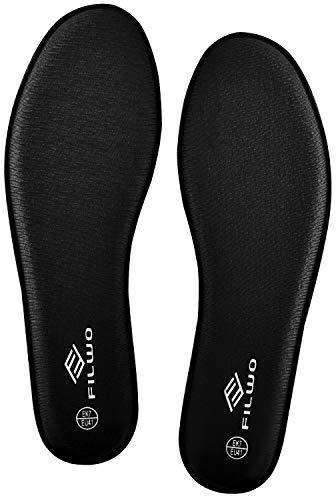 FILWO Women’s Memory Foam Insoles Replacement, Running Insoles Inserts for Sports Shoes Trainers Sneakers Work Boots Walking Shoes, Cushioning Comfort Insoles for Women 1 Pair, Size 6 UK W, Black