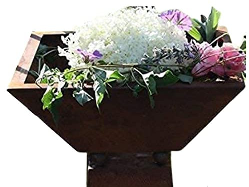 Rostikal Colonne à fleurs 115 cm et bol 40 x 40 cm et 15 cm de profondeur Décoration de jardin vintage