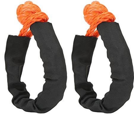 Softschäkel Off-Road Schäkel, 9 Mm Weiches Schäkel Rettungsseil, Orange Tragbares Synthetisches Weiches Schäkelseil, 14 Tonnen Zugkraft für Bootfahren, Camping, Klettern