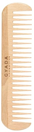 Gyada Cosmetics, Pettine Radone, Ideale per Districare Tutti i Tipi di Capelli, Antistatico, non Spezza e non Elettrizza i Capelli, in Legno di Faggio