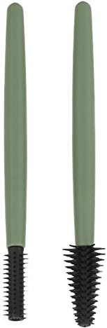 Wimpernpinsel Set, 2 Stück, wiederverwendbar, weich, elastisch, Silikon, Wimpernbürsten, Set, Mascara Bürste, waschbar, staubdicht, tragbar, wiederverwendbar, Mascara Stäbe für Make up (grün)
