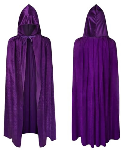 AOOWU Cape de Prince Enfants, Halloween Cape à Capuche Vampire,Costume de Prince pour se déguiser en Roi et en Prince, Carnaval et Les fêtes à thème, Violet, 100cm
