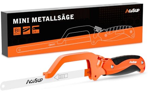 AojSup Mini Sierra de Metal Flexible 300mm, Mini Sierra, Sierra de Hierro Pequeña Ajustable con Hoja de Sierra para Metal