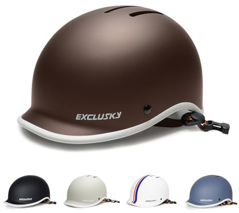 Ckorison Casco de bicicleta para hombres y mujeres adultos, casco de bicicleta para viajes, ciclismo de carretera, patinaje con esfera ajustable, tamaño 56-61 cm (café)