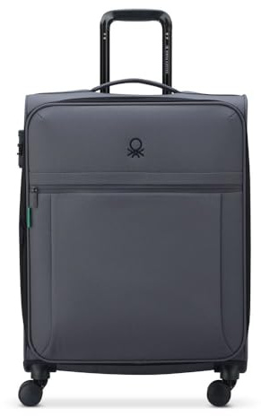 DELSEY Paris x United Colors of Benetton Flexibler Koffer, 76 cm x 50 cm x 35 cm, 110 l, XL, anthrazit, extra-Large, Trolley Case/Upright