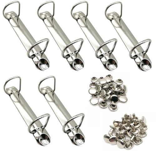 2 Ring Binder Mechanismus, Wanfoou 6 Stück D-förmiger Metallclip 2 Ring Bindemittel Ersatz, Metall-Clip-Ringbuch für Papieraufbewahrung, Ordner, Planer, Zubehör