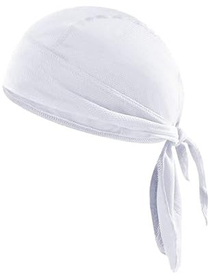 XDGBGFN Herren Bandana Cap Fahrrad Mütze Kopftuch Durag Herren Schweißabsorption Kopftuch Helm für Sport im Freien, Wandern, Klettern, Motorrad (Weiß)