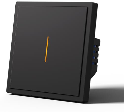 MVAVA Alexa, interruttore della luce Smart, compatibile con Alexa/Google Home, interruttore della luce da incasso, funziona con l'app Tuya/Smart Life, neutro richiede 1 vano, 1 via, nero