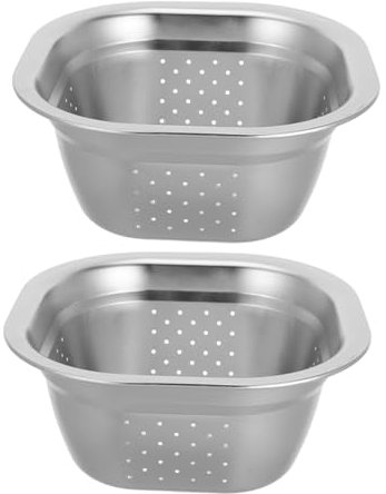 Gatuida 2pezzi Scolapasta Quadrato in Acciaio Per Lavare e Scolare Verdure Frutta e Resistente Per Lavello Da Cucina